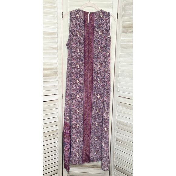 Perry Walker Collective Silk Blend Purple Pink Paisley Shift Maxi Dress 1 S - Picture 2 of 7